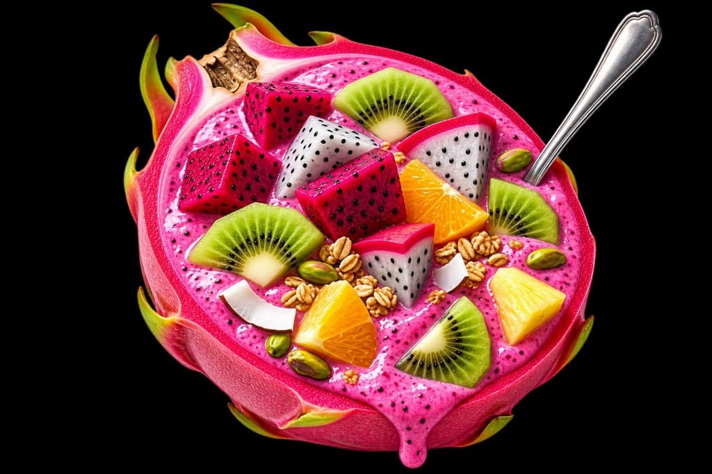 Dragon fruit yogurt bomb