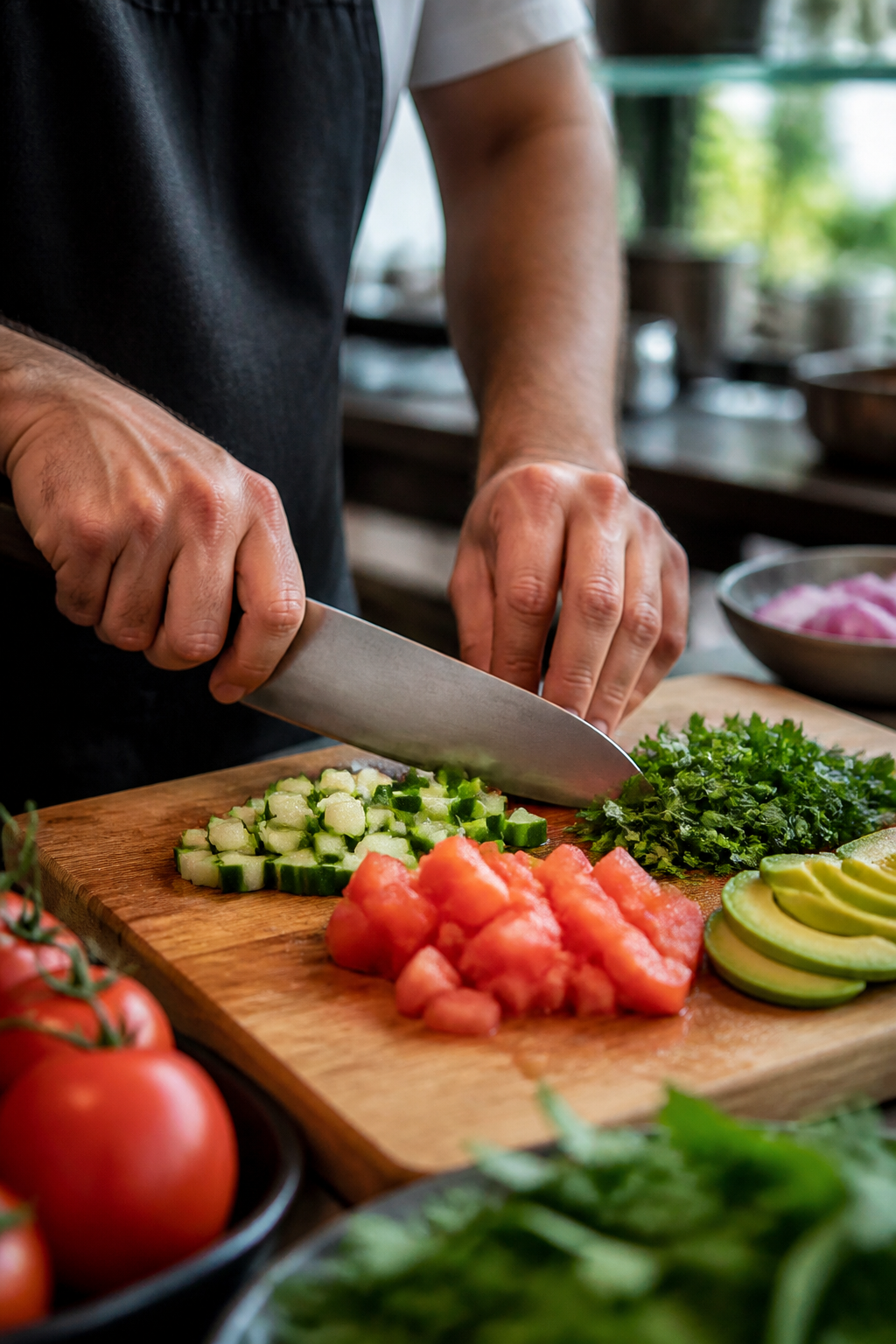 Chopping vegetables